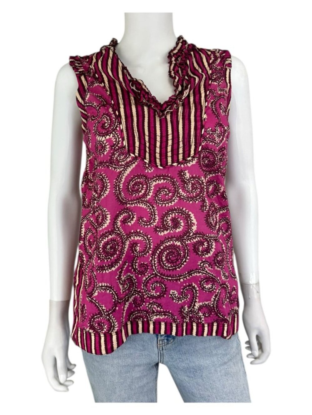 Tory Burch Purple Sleeveless Top Size 4